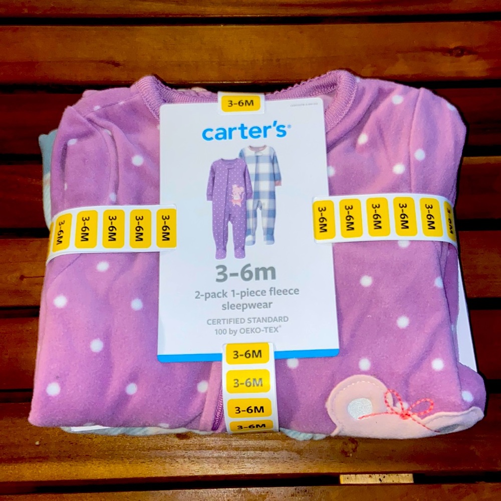 Carters 2 pack 1-piece fleece sleepwear